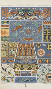 中国和日本，“多色装饰：一百个金、银和彩色盘子”中的第 11 个盘子 作者 阿尔伯特·查尔斯·奥古斯特·拉西内