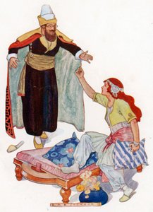 王子径直走向她（彩色石版画）