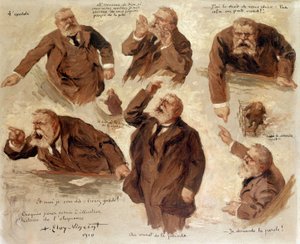 Jean Jaures的不同表达，1910年 作者 阿尔伯特·埃洛伊·文森特