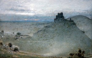 科夫城堡（纸上钢笔、墨水、水彩和体彩）。 作者 阿尔伯特·古德温
