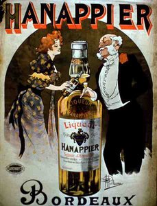 波尔多 "Hanappier利口酒 "广告海报（彩色平印）。