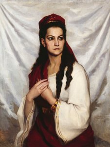 女演员Hedvig Charlotta Raa-Winterhjelm的画像，1838年至1907年，1876年。 作者 阿尔伯特·古斯塔夫·阿里斯蒂德·埃德尔费尔特