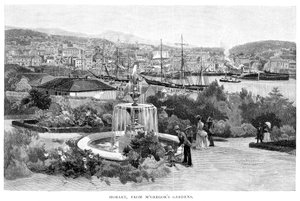 来自澳大利亚塔斯马尼亚州麦格雷戈花园的霍巴特，1886年。