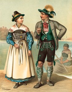 德国服装，拜仁，Schliersee 作者 阿尔伯特·克莱奇默