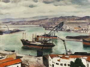 阿尔及尔，拉格哈港，c.1942-5（布面油画） 作者 阿尔伯特·马尔凯