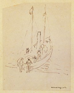 船（纸上铅笔） 作者 阿尔伯特·马尔凯