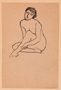 裸女坐姿（纸上笔墨） 作者 阿尔伯特·马尔凯