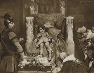 克洛维斯二世，法兰克人的男孩（石版画） 作者 艾伯特·皮埃尔·雷内（后）迈尼昂