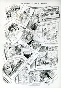 在沙龙，来自&39;La Caricature&39;，第283号，1885年5月30日 作者 阿尔伯特·罗比达