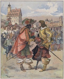 由 A Robida 绘制的 Le Capitaine Bellormeau 插图（彩色石版画） 作者 阿尔伯特·罗比达