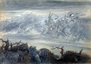 阴影中的战斗：想象幽灵士兵袭击的士兵 作者 阿尔伯特·罗比达