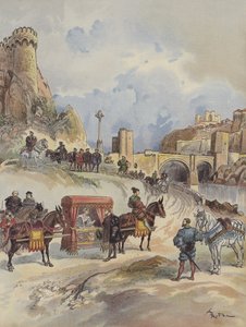 Marguerite de France将前往她的兄弟，由Charles V在托莱多桥接待 作者 阿尔伯特·罗比达