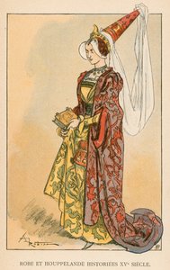 连衣裙和Houppelande Historiees XVe Siecle 作者 阿尔伯特·罗比达