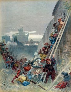 第七次意大利战争（1526-1529）：波旁的查理三世（1490-1527）于 1527 年 5 月 6 日在罗马围城战中阵亡。插图 作者 阿尔伯特·罗比达