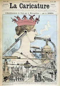 地铁美化巴黎 - 罗比达 (Robida)，于 1886 年 6 月 19 日的“漫画” 作者 阿尔伯特·罗比达