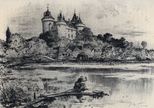 位于Ille-et-Vilaine的Combourg城堡--旧法国--布列塔尼--文字、图画和石版画，作者Albert Robida（1848-1926），无日期 19世纪末 作者 阿尔伯特·罗比达