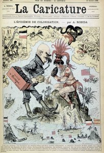 殖民化的流行：罗比达的反殖民主义绘画--载于1885年10月31日的《漫画》中 作者 阿尔伯特·罗比达