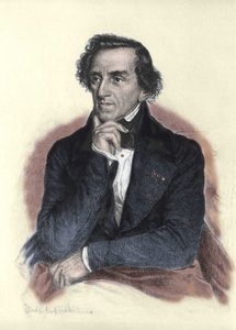 德国作曲家贾科莫·迈耶比尔（Giacomo Meyerbeer，1791-1864 年）的肖像。 阿尔伯特·罗森塔尔的绘画 作者 阿尔伯特·罗森塔尔