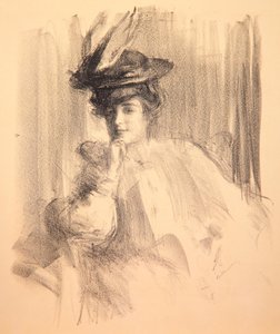 莉莉与羽毛帽，1907年 作者 阿尔伯特·德·贝勒罗什