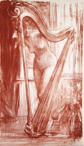 有竖琴的女孩，1903年