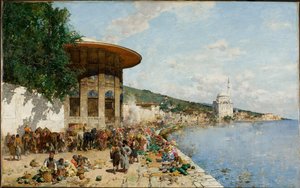 君士坦丁堡集市日 作者 阿尔贝托·帕西尼（Alberto Pasini）