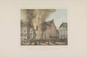 1857 年 6 月 28 日星期日米德尔堡发生火灾的景象（标题见实物） 作者 MJ 品牌