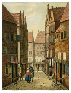 代尔夫特的街道 Albertus Brondgeest，根据 Jacobus Vrel 创作，SA Delft，inv.no.65127