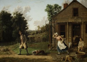 Rip Van Winkle，1880年由Dame Van Winkle在家中追逐 作者 阿尔伯特斯·杜·布鲁威