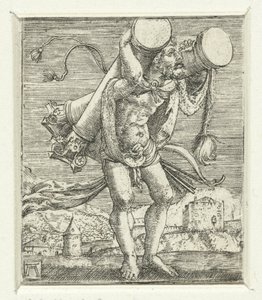 大力士扛起圆柱 作者 阿尔布雷希特·阿尔特多夫（Albrecht Altdorfer）