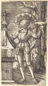 穿着盔甲的骑士与面包和酒 作者 阿尔布雷希特·阿尔特多夫（Albrecht Altdorfer）