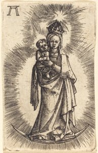 带着新月的圣母和儿童 作者 阿尔布雷希特·阿尔特多夫（Albrecht Altdorfer）