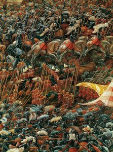 对立的军队，《伊苏斯的亚历山大之战》中的细节 作者 阿尔布雷希特·阿尔特多夫（Albrecht Altdorfer）