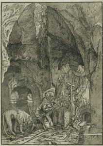 洞穴中忏悔的圣杰罗姆 作者 阿尔布雷希特·阿尔特多夫（Albrecht Altdorfer）