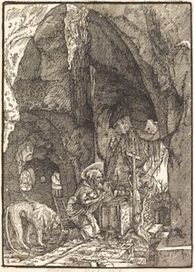 洞穴中的圣杰罗姆 作者 阿尔布雷希特·阿尔特多夫（Albrecht Altdorfer）