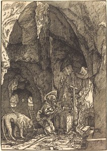 山洞里的圣杰罗姆 作者 阿尔布雷希特·阿尔特多夫（Albrecht Altdorfer）