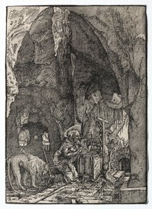 洞穴中的圣杰罗姆（1513-1515）。 作者 阿尔布雷希特·阿尔特多夫（Albrecht Altdorfer）