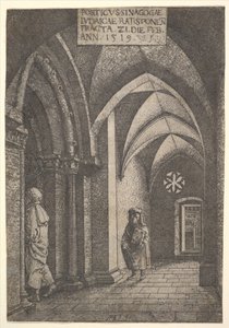 雷根斯堡犹太教堂的入口大厅，1519年。 作者 阿尔布雷希特·阿尔特多夫（Albrecht Altdorfer）
