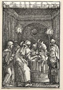 人的堕落与救赎：大祭司拒绝的约阿希姆献祭c。 1515。 作者 阿尔布雷希特·阿尔特多夫（Albrecht Altdorfer）