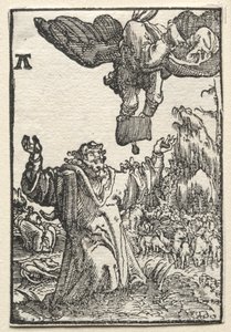 人的堕落与救赎：天使给约阿希姆的信息c。 1515。 作者 阿尔布雷希特·阿尔特多夫（Albrecht Altdorfer）