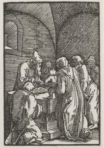 人的堕落与救赎：圣殿中基督的降临c。 1515。 作者 阿尔布雷希特·阿尔特多夫（Albrecht Altdorfer）