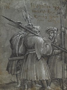 三夜守夜人，1513（蓝灰色纸上绘图） 作者 阿尔布雷希特·阿尔特多夫（Albrecht Altdorfer）