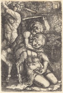 两个萨提亚人争夺一个仙女 作者 阿尔布雷希特·阿尔特多夫（Albrecht Altdorfer）