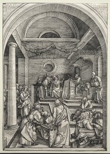 基督与医生争执，c。 1503-1504。 作者 阿尔布雷希特丢勒