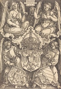 德意志帝国和纽伦堡市的盾形纹章，1521年。 作者 阿尔布雷希特丢勒