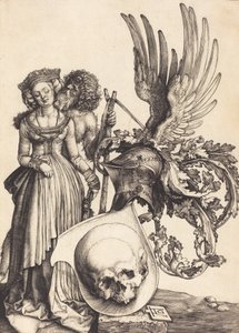 带有骷髅头的盾形纹章，1503年。 作者 阿尔布雷希特丢勒