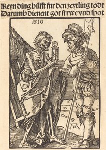 死亡和兰斯奎特，1510年。 作者 阿尔布雷希特丢勒