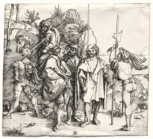 五名士兵和一名马背上的土耳其人，大概是1496年。 作者 阿尔布雷希特丢勒