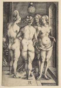 四位裸体女人，1497年。 作者 阿尔布雷希特丢勒