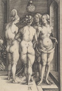 四个裸体女人，1497年，1497年。 作者 阿尔布雷希特丢勒