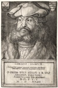 明智的弗雷德里克（Frederick the Wise），萨克森州选举人，1524年。 作者 阿尔布雷希特丢勒